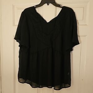 Torrid Sheer Size O Elegant Black Women's Top